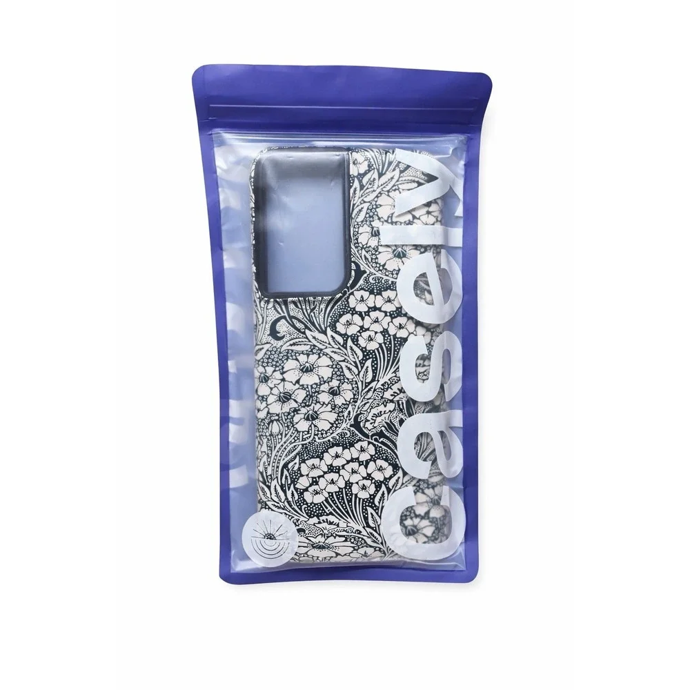 Casely Samsung Galaxy S21 Ultra Tough Glossy Floral Phone Case Black White
